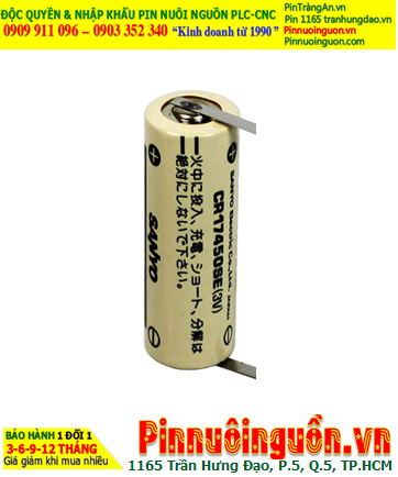 Sanyo CR17450SE; Pin nuôi nguồn PLC Sanyo CR17450SE  2500mAh lithium 3V, Xuất xứ NHẬT