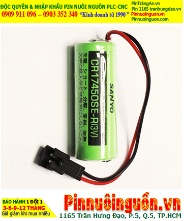 Sanyo CR17450SE-R (Zắc PLC);  Pin nuôi nguồn PLC Sanyo CR17450SE-R  2200mAh, Xuất xứ NHẬT