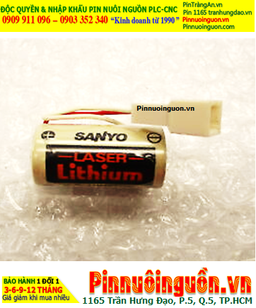 Sanyo CR17335SE (Zắc PLC), Pin nuôi nguồn Sanyo CR17335SE lithium 3v 2/3A 1800mAh, Xuất xứ Nhật