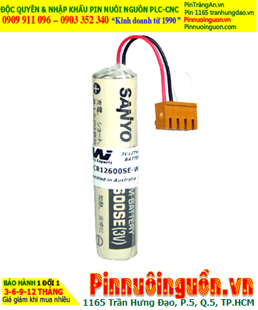 Sanyo CR12600SE; Pin nuôi nguồn PLC Sanyo CR12600SE 7/5AAA 1500mAh, Xuất xứ NHẬT