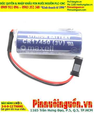 Maxell CR17450 (Zắc OTC PLC); Pin nuôi nguồn PLC Maxell CR17450 lithium 3v 2600mAh , Xuất xứ NHẬT