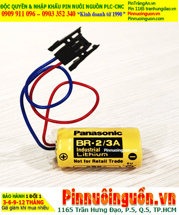 Panasonic BR-2/3A (Zắc PLC); Pin nuôi nguồn Panasonic BR-2/3A lithium 3v 2/3A 1200mAh, Xuất xứ Nhật