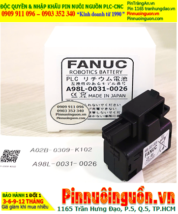 FANUC A98L-0031-0026; Pin nuôi nguồn FANUC A98L-0031-0026 chính hãng, Xuất xứ NHẬT