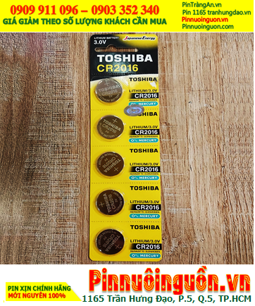 COMBO mua 1vỉ=5viên Pin Toshiba CR2016 lithium 3v chính hãng _Giá chỉ 57.000đ/ Vỉ 5viên