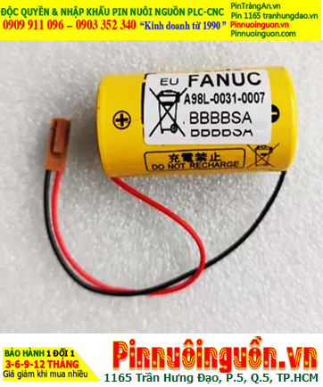 FANUC A98L-0031-0007; Pin nuôi nguồn FANUC A98L-0031-0007 lithium 3v chính hãng, Xuất xứ Nhật