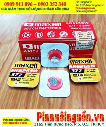 Maxell SR626SW _Pin 377; Pin đồng hồ 1.55v Silver Oxide Maxell SR626SW _Pin 377 (Vỉ 1viên)