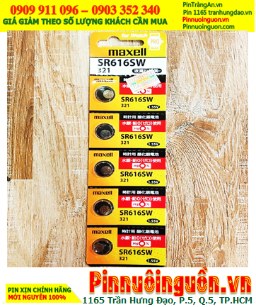 COMBO 01vỉ=5viên Pin đồng hồ 1.55v Silver Oxide MAXELL SR616SW, Giá chỉ 69.000đ/ Vỉ 5viên