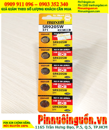 COMBO 01vỉ 5viên Pin đồng hồ 1.55v Silver Oxide Maxell SR920SW-Pin 371  _Giá chỉ 95.000 /vỉ 5viên