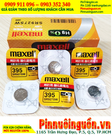 Maxell SR927SW _Pin 395; Pin đồng hồ 1.55v Silver Oxide Maxell SR927SW-xuất xứ NHẬT (Vỉ 1viên)