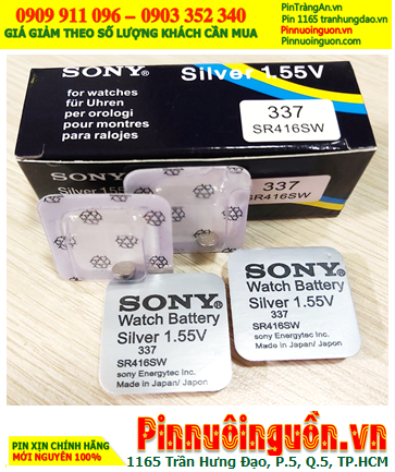 Sony SR416SW _Pin 337; Pin đồng hồ 1.55v Silver Oxide Sony SR416SW _Pin 337