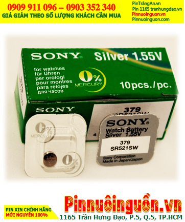 Sony SR521SW _Pin 379; Pin đồng hồ 1.55v Silver Oxide Sony SR521SW _Pin 379