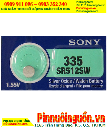 Sony SR512SW _Pin 335; Pin đồng hồ 1.55v Silver Oxide Sony SR512SW _Pin 335