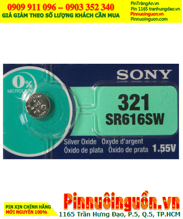 Sony SR616SW _Pin 321; Pin đồng hồ Sony SR616SW _Pin 321 silver oxide 1.55v