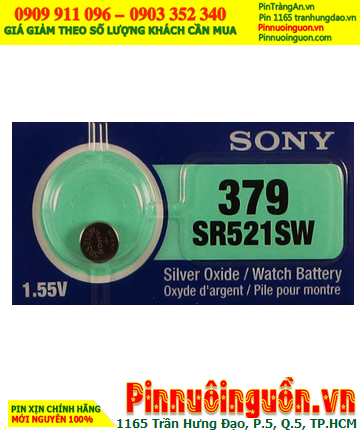 Sony SR521SW _Pin 379; Pin đồng hồ Sony SR521SW 379 silver oxide 1.55v