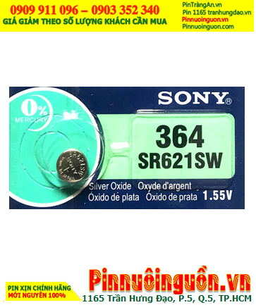 Sony SR621SW _Pin 364; Pin đồng hồ 1.55v Silver Oxide Sony SR621SW _Pin 364