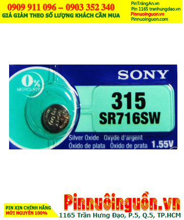 Sony SR716SW _Pin 315; Pin đồng hồ 1.55v SIlver Oxide  Sony SR716SW _Pin 315