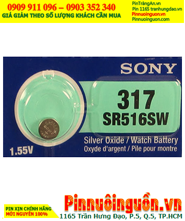 Sony SR516SW _Pin 317; Pin đồng hồ 1.55v Silver Oxide Sony SR516SW _Pin 317