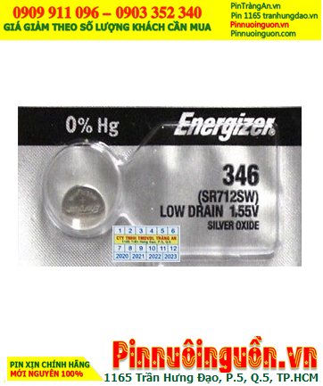 Energizer SR712SW _Pin 346; Pin đồng hồ 1.55v Silver Oxide Energizer SR712SW