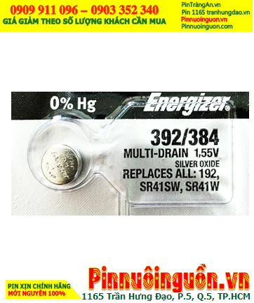 Pin SR41SW _Pin 392 _Pin 384; Pin đồng hồ Energizer SR41SW,392/384 Silver Oxide 1,55V _Made in USA