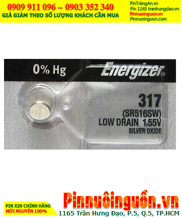 Pin SR516SW _Pin 317; Pin đồng hồ Energizer 317,SR516SW Silver Oxide 1.55v | HẾT HÀNG