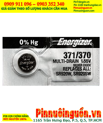 Pin SR920SW _Pin 371; Pin đồng hồ Energizer SR920SW  371 Silver Oxide 1.55v _Made in USA