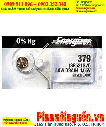 Pin SR521SW _Pin 379; Pin đồng hồ  Energizer SR521SW 379 Silver Oxide 1.55v _Made in USA