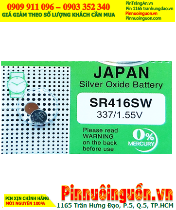 MuRata Plus SR416SW _Pin 337; Pin đồng hồ 1.55v Silver Oxide MuRata SR416SW _Pin 337