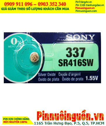 Sony SR416SW _Pin 337; Pin đồng hồ 1.55v Silver Oxide Sony SR416SW _Pin 337