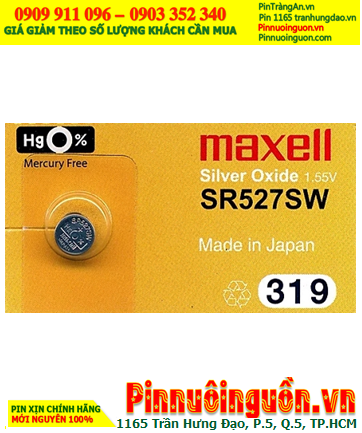 Maxell SR527SW _Pin 319; Pin đồng hồ  1.55v Silver Oxide Maxell SR527SW _Pin 319