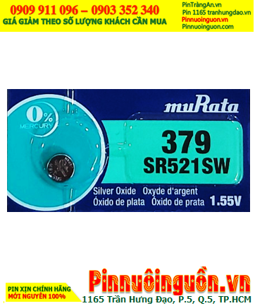 MuRata SR521SW _Pin 379; Pin đồng hồ 1.55v Silver Oxide MuRata SR521SW _Pin 379