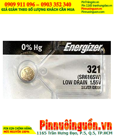 Energizer SR616SW _Pin 321; Pin đồng hồ 1.55v Silver Oxide Energizer SR616SW