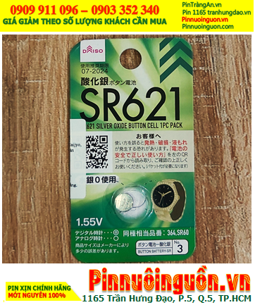 DAISO SR621SW, Pin đồng hồ 1.55v Silver Oxide DAISO SR621SW thị trường Nội địa Nhật