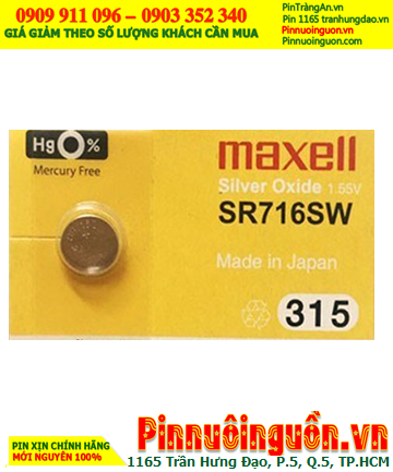 Maxell SR712SW _Pin 346; Pin đồng hồ 1.55v Silver Oxide Maxell SR712SW _Pn 346