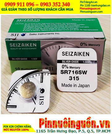 Seizaiken SR716SW, Pin đồng hồ 1.55v Seizaiken SR716SW Pin 315 (Xuất xứ Nhật)