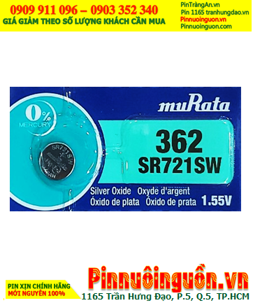 MuRata SR721SW _Pin 362; Pin đồng hồ 1.55v Silver Oxide MuRata SR721SW _Pin 362