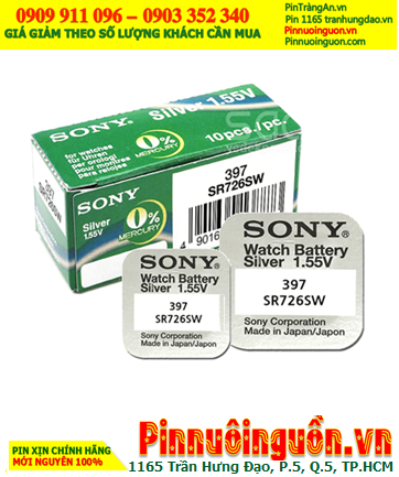 Sony SR726SW _Pin 397; Pin đồng hồ 1.55v Silver Oxide Sony SR726SW _Pin 397