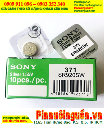 Sony SR920SW _Pin 371; Pin đồng hồ 1.55v Silver Oxide Sony SR920SW _Pin 371