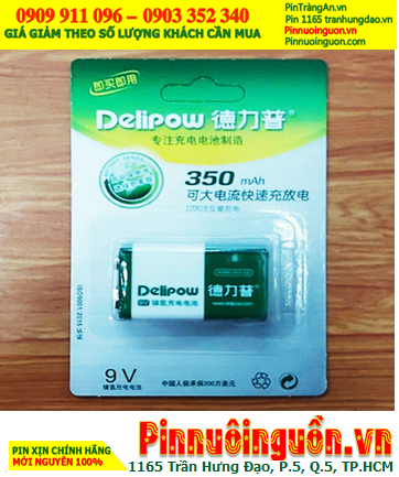 Delipow 9v350mAh; Pin sạc 9v Delipow 9v350mAh 6HR61 chính hãng _ Bảo hành 03 tháng (loại Vỉ 1viên)