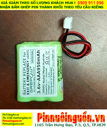 Pin đèn Exit thoát hiểm 3.6v AAA950mAh, Pin đèn sự cố khẩn cấp 3.6v AAA950mAh, Pin Sạc NiMh NiCd 3.6v AAA950mAh