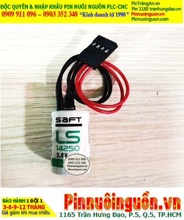 Saft LS14250 (Zắc 4holes); Pin nuôi nguồn PLC Saft LS14250 lithium 3.6v 1/2AA 1200mAh _Xuất xứ Pháp