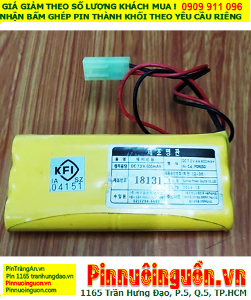 Pin sạc 7.2v-AA500mAh, Pin sạc NiMh 7.2v-AA500mAh, Pin sạc công nghiệp 7.2v-AA500mAh