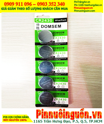 COMBO 1vỉ=5viên Pin 3v lithium DOMSEM CR2430 chính hãng, Giá chỉ 59.000/vỉ 5viên