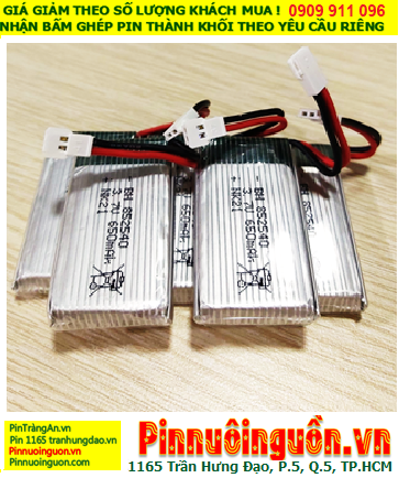 Pin bộ đàm 3.7v 650mAh, Nhận Thay ruột pin Bộ đàm Pin sạc 3.7v LiPolymer 852540 (650mAh,dòng xả 25C)