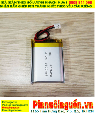 Pin camera hành trình 3.7v-1500mAh, Nhận thay Pin Camera hành trình Ôtô Lipo 803450-3.7v-1500mAh