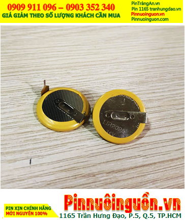 Pin LIR2025 (chân thép hàn); Pin sạc lithium Li-ion 3.6v LIR2025 /Pin đồng xu sạc 3.6v Lithium chính hãng