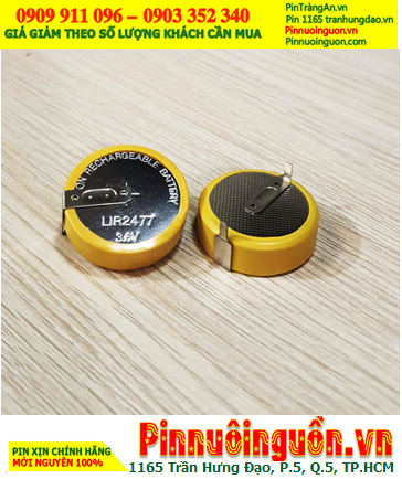 Pin LIR2477 (chân thép hàn), Pin sạc Li-ion Lithium 3.6v LIR2477 (24mm x 7.7mm, 200mAh) chính hãng