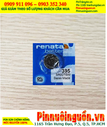 Renata 395 SR927SW; Pin đồng hồ 1.55v Silver Oxide Renata 395 SR927SW (MẪU MỚI)