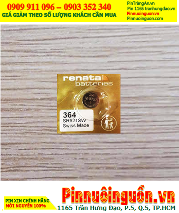 Renata 364 _Pin SR621SW, Pin đồng hồ 1.55v Silver OXide Renata premium 364 _Pin SR621SW