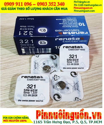 Renata 321 _Pin SR616SW; Pin đồng hồ 1.55v Silver Oxide Renata 321 _Pin SR616SW