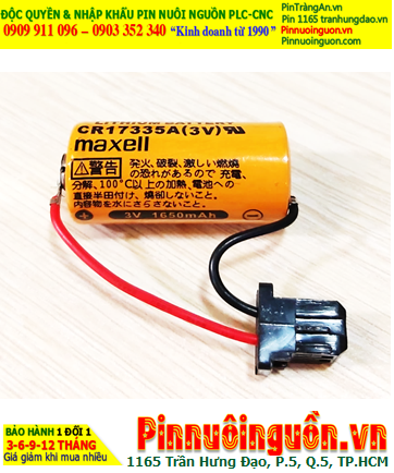 Maxell CR17335A; Pin nuôi nguồn PLC Maxell CR17335A lithium 3V 1650mAh_Xuất xứ NHẬT